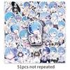 51 Cartoon Anime Creative Stickers: Personalized Waterproof Decals for Fridge, Guitar, Water Cup, Speaker Decor.
