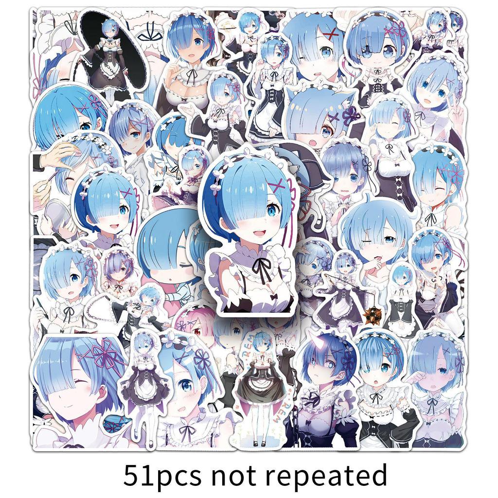 51 Cartoon Anime Creative Stickers: Personalized Waterproof Decals for Fridge, Guitar, Water Cup, Speaker Decor.