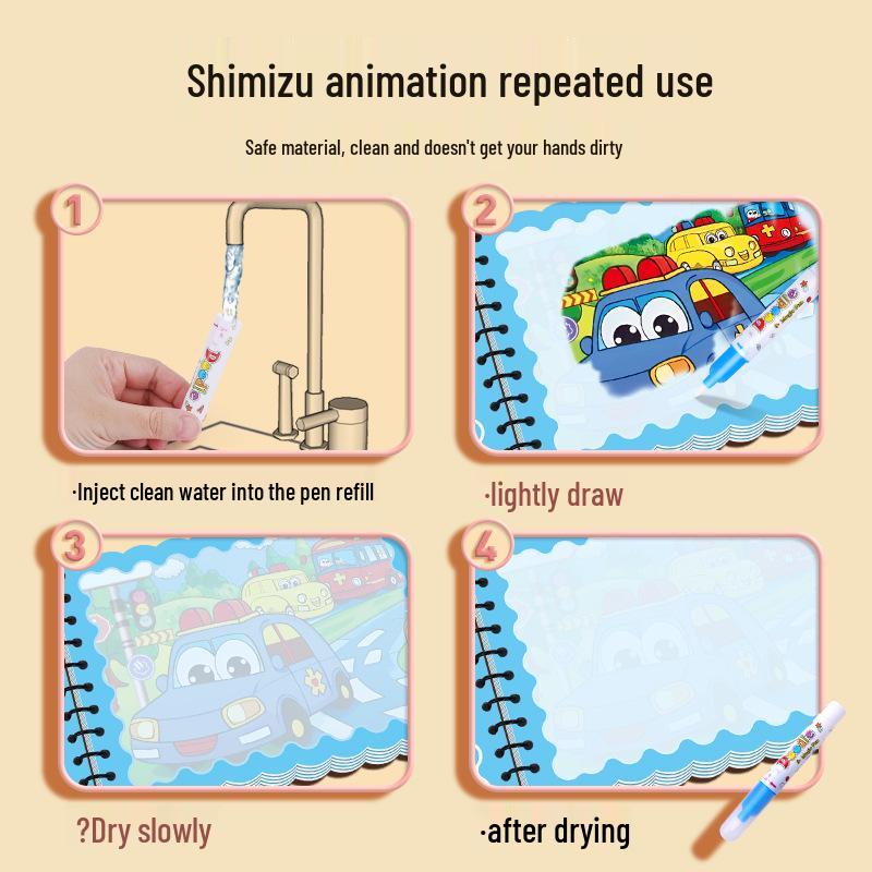 Magic Water Painting Book: Reusable Coloring and Graffiti Book for Kindergarten Boys and Girls