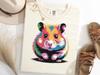 Hamster Portrait Shirt, Colorful Pet Lover Tee, Rainbow Hamster TShirt
