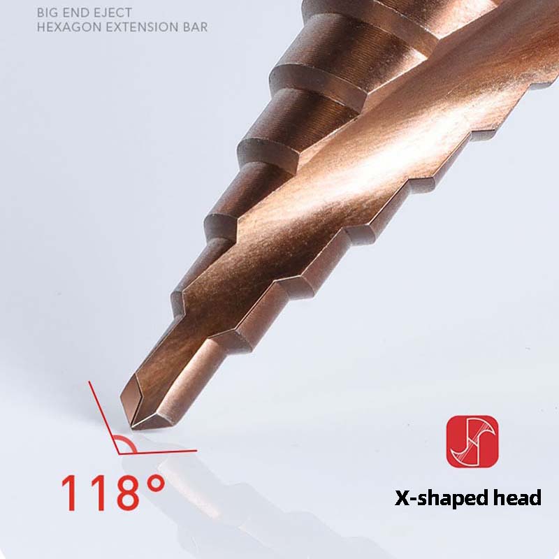 Step Drill Bit Universal Drilling Ultra-Hard Tapered Step Drill Bit for Metal Stainless Steel Multi-Functional Reaming Tool
