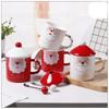 New Santa Claus Ceramic Cup Creative Christmas Spoon Mug Water Cup