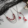 Gothic Dark Wind Imitation Crystal Dripping Blood Pendant Necklace Choker Personalized Fringed Chain Collarbone Chain