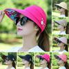 Casual Women Summer Wide Brim Sun Visor Hat Adjustable UV Protection Foldable Sport Empty Top Cap Beach Cap  Fast Dry Cap