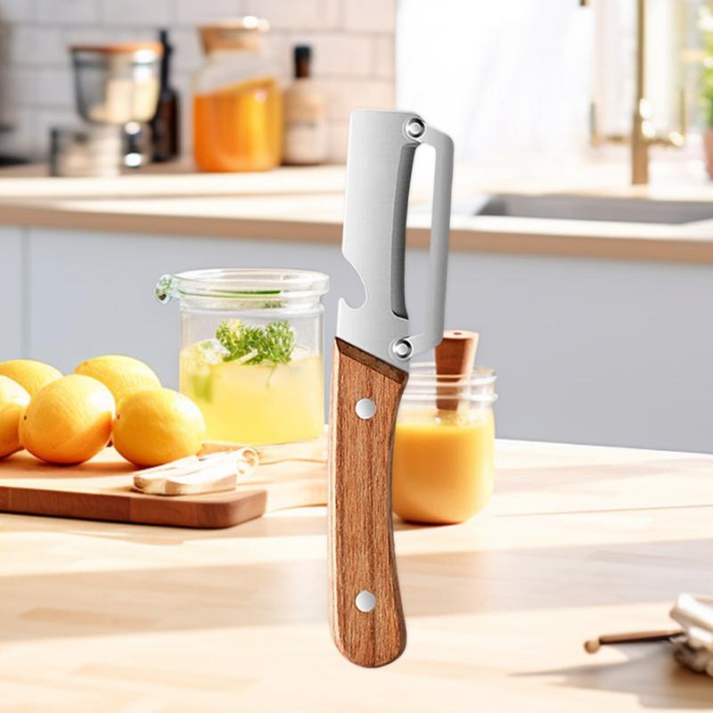 Stainless Steel Specialized Peeler Potatoes and Pumpkins Peeler Multi-Function Kitchen Peeler with Wooden Handle Steel Handle