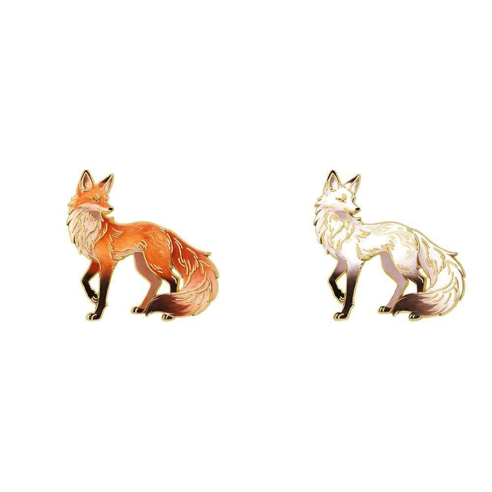 Colorful Design Fox Brooch Pin Exquisite Craftsmanship Enamel Metal Brooch  For Coats Sweaters