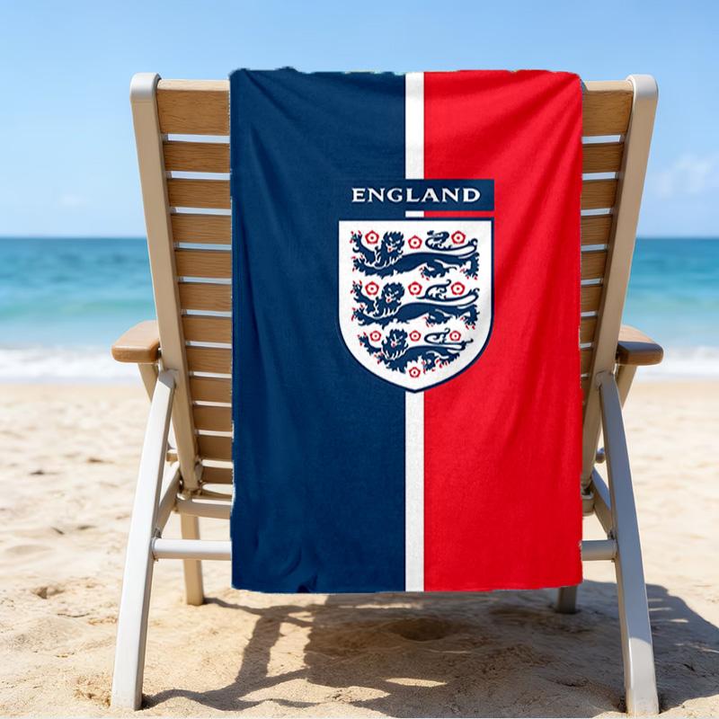 England Football Crest Printed Beach Towel, Super Soft Microfiber, Perfect Gift Birthday, for Pool, Beach, Travel, for family and friends