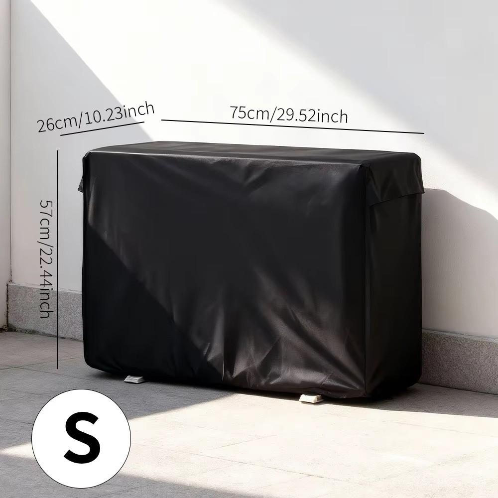 Silver-Coated Fabric Air Conditioner Cover UV Resistant Water Resistant Outdoor AC Cover Snap Buttons Ventilation