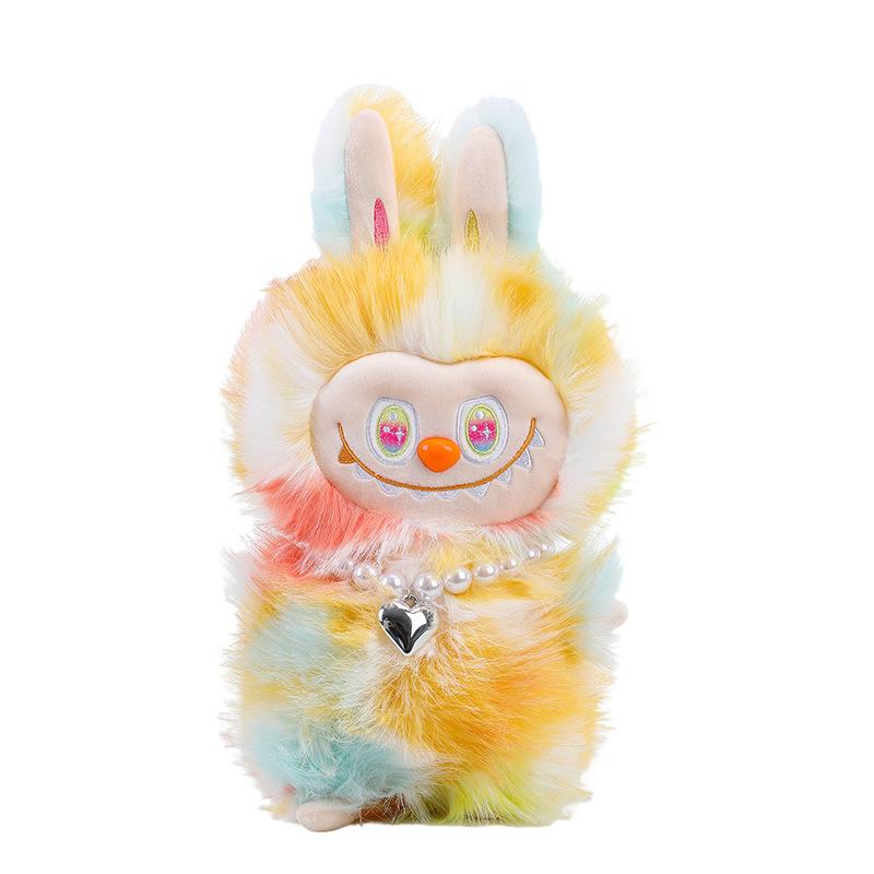 Rainbow Archangel Labubu Plush Toy Fried Love Labubu Doll Hug Pillow