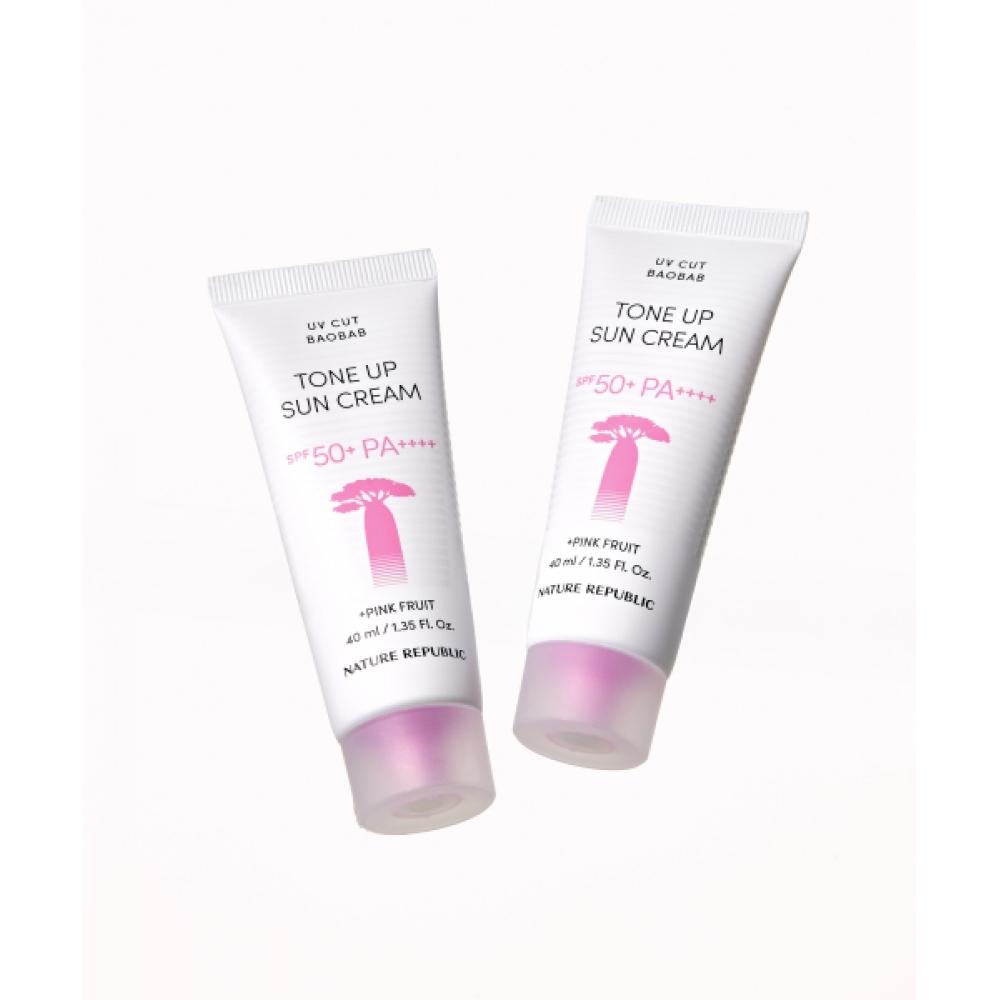 Nature Republic [2 Pack] Uv Cut Baobab Tone Up Sun Cream Spf50+ Pa++++ NONE