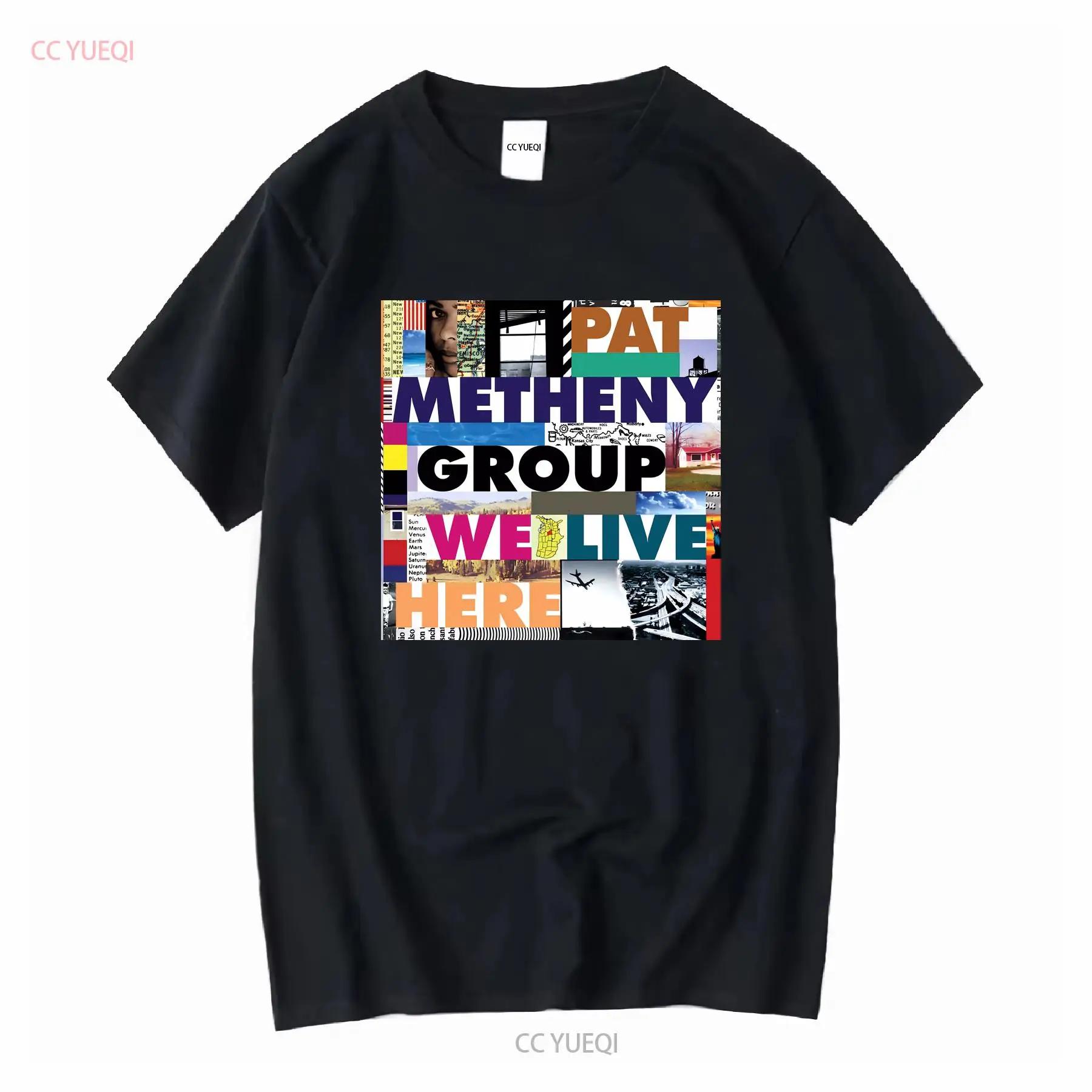 Vtg Pat Metheny Group We Live Here Album Cover Cotton White T Shirt A569 manches longues ou courtes vintage Washed streetwear Soft S разноцветный