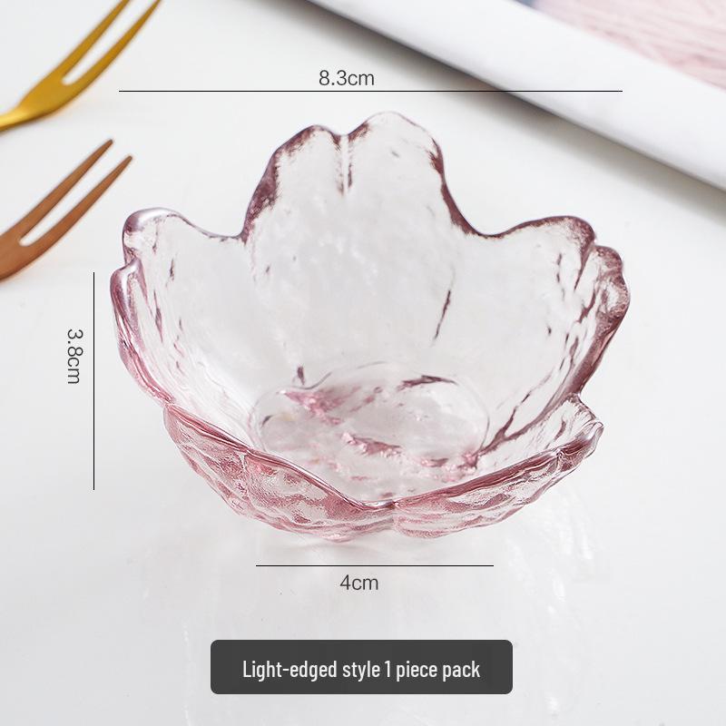 Exquisite Japanese Cherry Blossom Glass Condiment and Dipping Sauce Dish