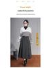 2025 Winter High-Waisted Wool A-line Skirt - Drapey, Slimming, Mid-length, Pleated, Wide-hem Design.