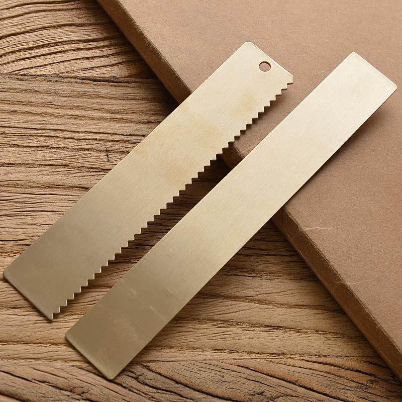 15cm/18cm Brass Ruler Bookmark - Portable Retro Office & Student Stationery