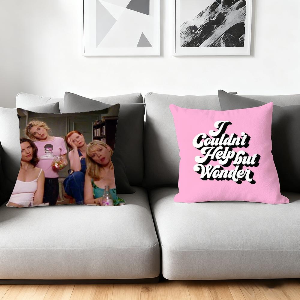 Cushion Cover Silky Short Plush Home Sofa Cushion Cover - Invisible Zipper Home Decoration S-Sex And The City TV