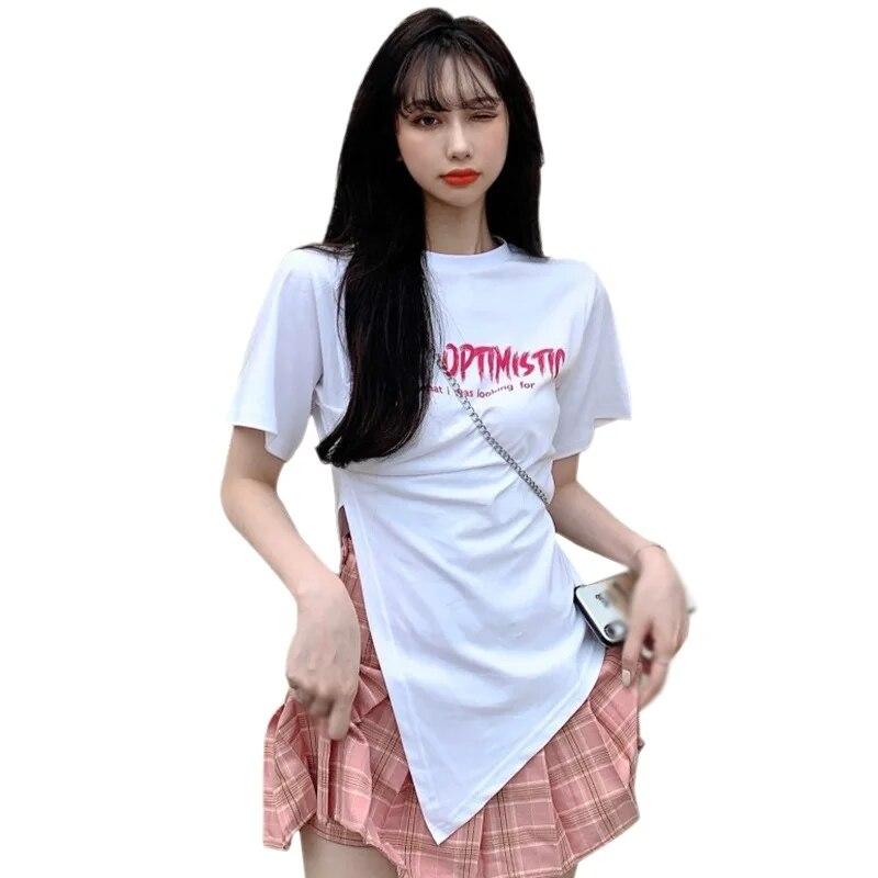 

Женские футболки с круглым вырезом, спортивный топ, пуловер с буквенным принтом, рубашка для тренировок, свободная футболка с нерегулярным подолом, футболка для йоги One Size