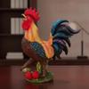 Resin Cockerel Figurine Colorful Decorative Statue Fadeproof for Festive Styling