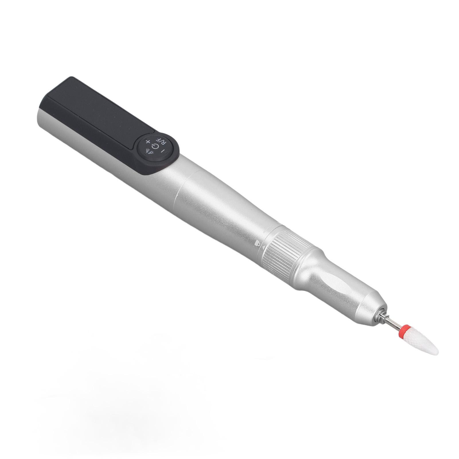 

2 в 1 Полировщик ногтей Ручка с Лампой для сушки ногтей 35000 об/мин Удаление Клея Перезаряжаемый Электрический Ногтей серебряный