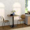 Square Dining Table for 2, 70 X 70 X 75 Cm, Wood-Effect Top, Dark Brown Steel Legs