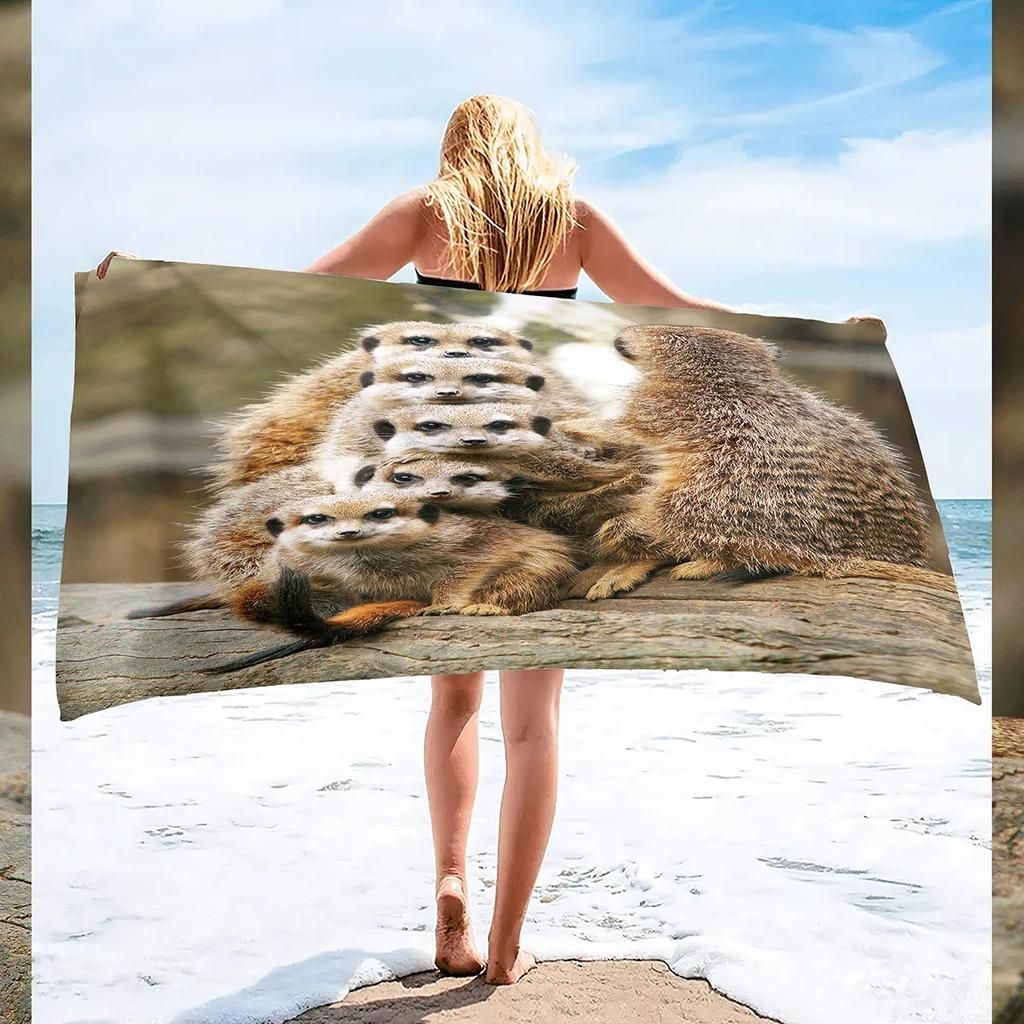 Cute Animal Baby Microfiber Beach Towel,Quick Dry Beach Towel Lightweight Beach Towel Soft Absorbent Pool Towel Travel Swimming