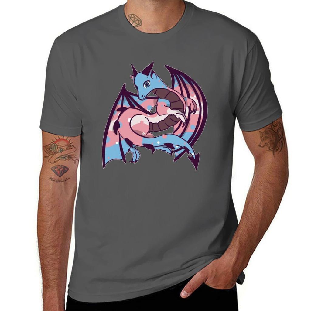 Trans flag dragon TShirt Holiday Party TShirt for Unisex