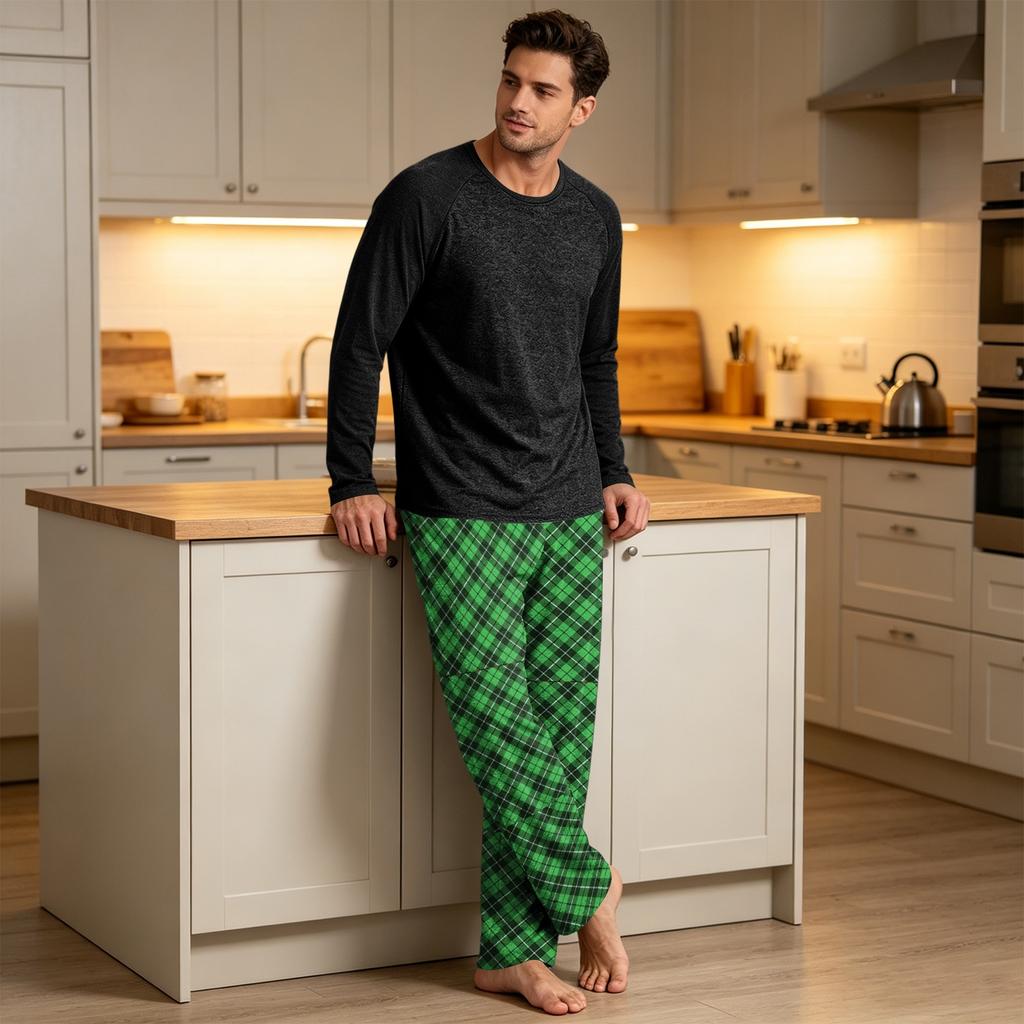 Men's Long Sleeve Pajama Set for Sleep and - Comfortable Nightwear for Relaxation
