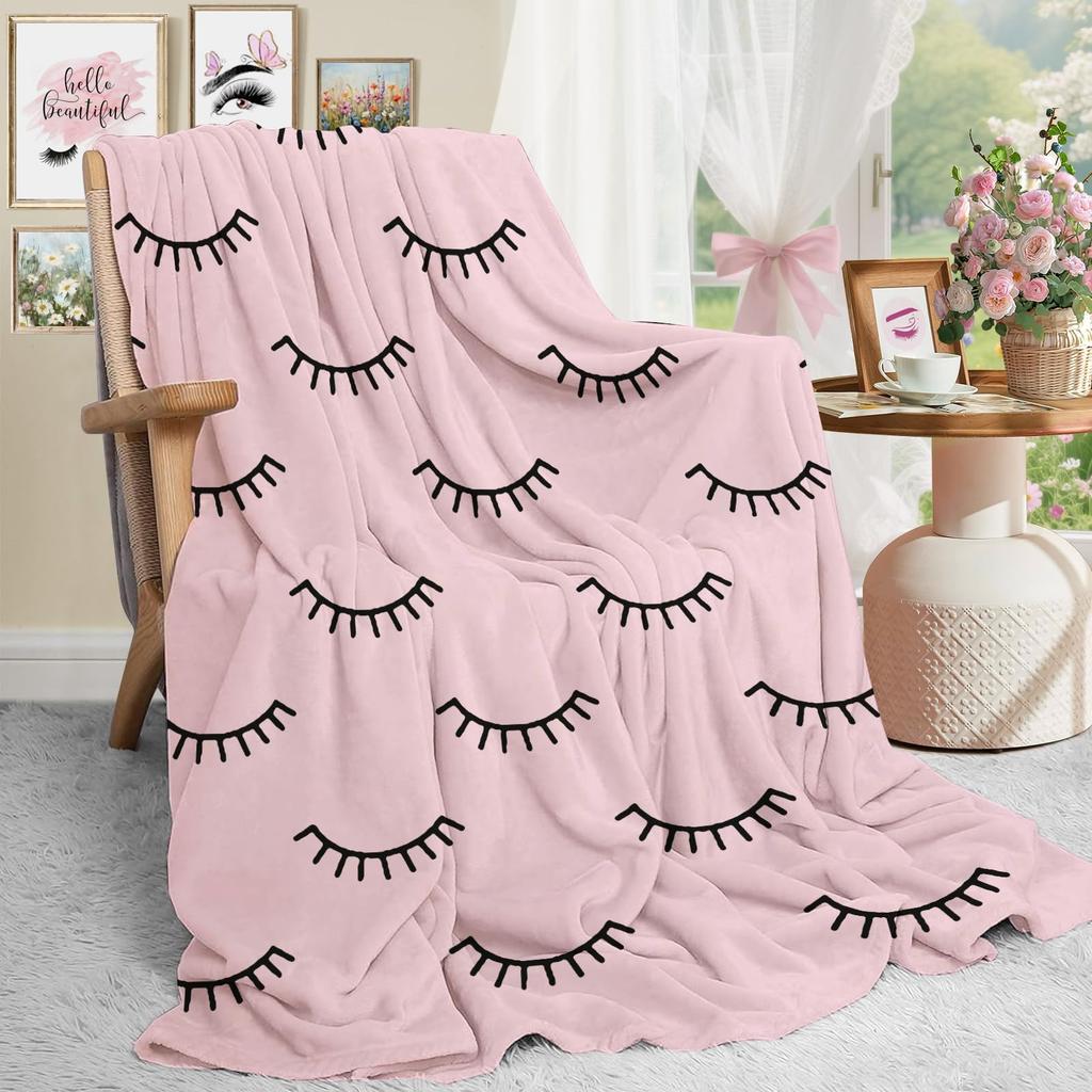 Lashes Mascara Blanket Super Soft Flannel Blanket Comfy Cozy Throw Blanket Couch Lightweight Blankets for Living Room Bedroom