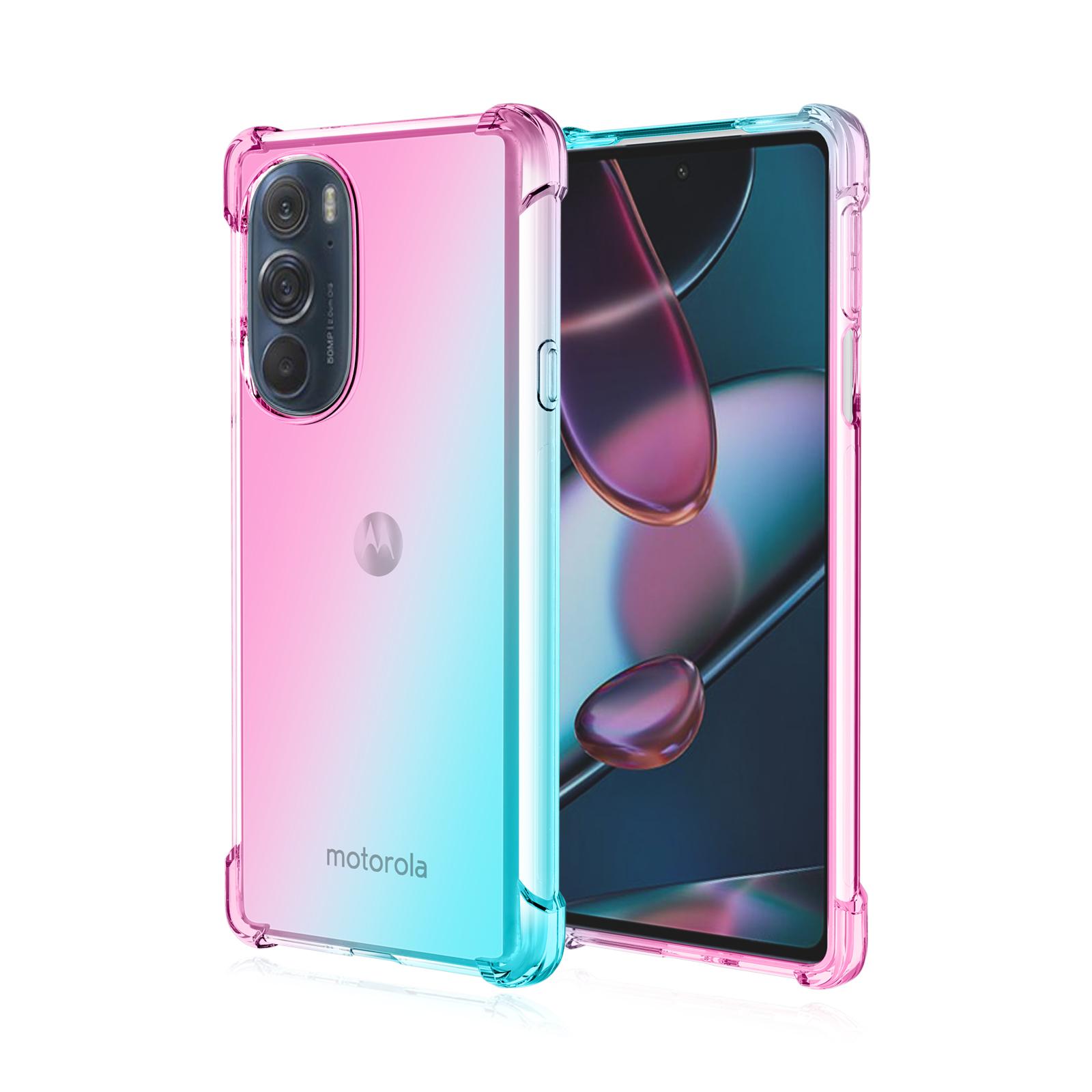 

Прозрачный милый градиентный чехол для телефона, тонкий, устойчивый к царапинам, гибкий чехол из ТПУ, противоударный защитный чехол для Motorola Edge 20 30 40 Pro S30 X30 One 5G X40 Motorola Edge 30 Neo зелёный/розовый