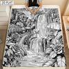 2D Flat, 1pc Forest-themed Lightweight and Thin Home Decor Bedding. Suitable for Travel, Camping, Living Room, Office, Sofa, Chair, and Bed - Soft, Wa