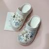 New hole shoes shoe flower fashion rhinestone pearl white blue butterfly set DIY accessories shoe buckle