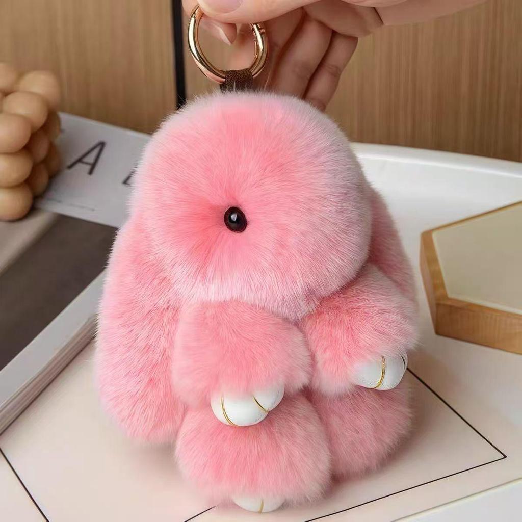 Imitation Otter Rabbit Fur Keychain: Cute Play Dead Rabbit Pendant for Bags & Phones