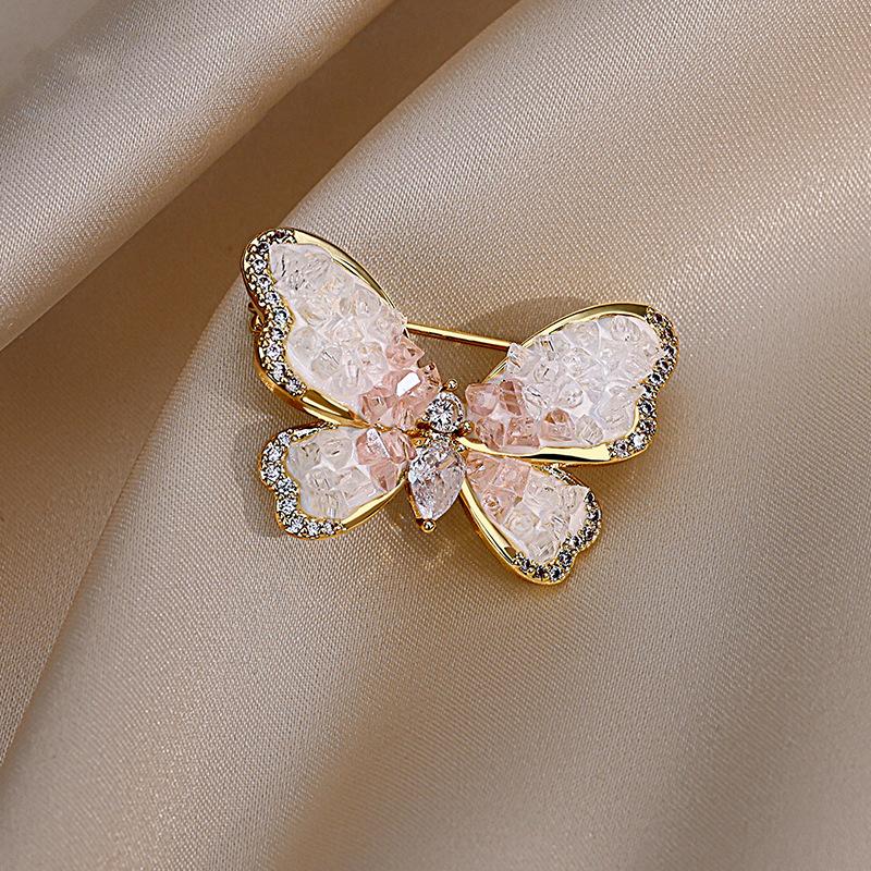 Schmetterling Blendschutz Brosche Hochwertiges und Elegantes Accessoire für Damen Korsagen Blendschutz Verschlussnadel