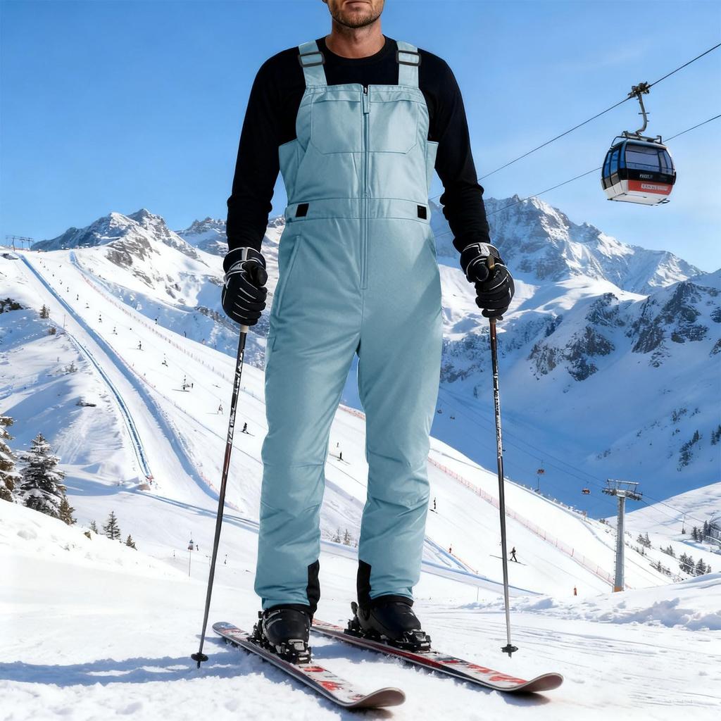 Damen Skihose Gefüttert Ski Latzhose Snowboardhose Verstellbarer Schultergurt Schneeanzug
