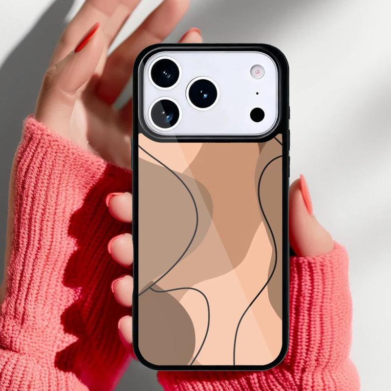 Latte Love Brown Heart Aesthetic soft Phone Case for iPhone 17 16 15 14 13 Pro Max Back Cover for 12 11 Pro Coque