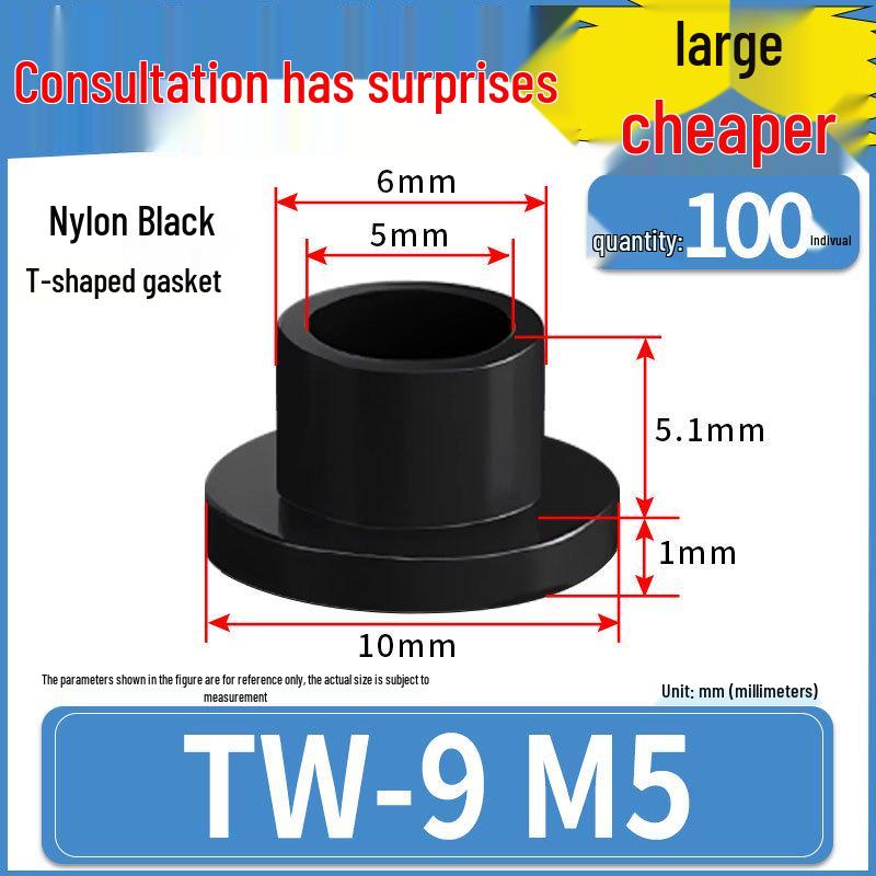 T-shaped Nylon Insulating Washer for M2-M12 Shafts