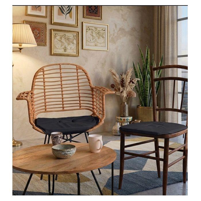 Galette de chaise 4 rabats 40 x 40 cm Nelsen anthracite