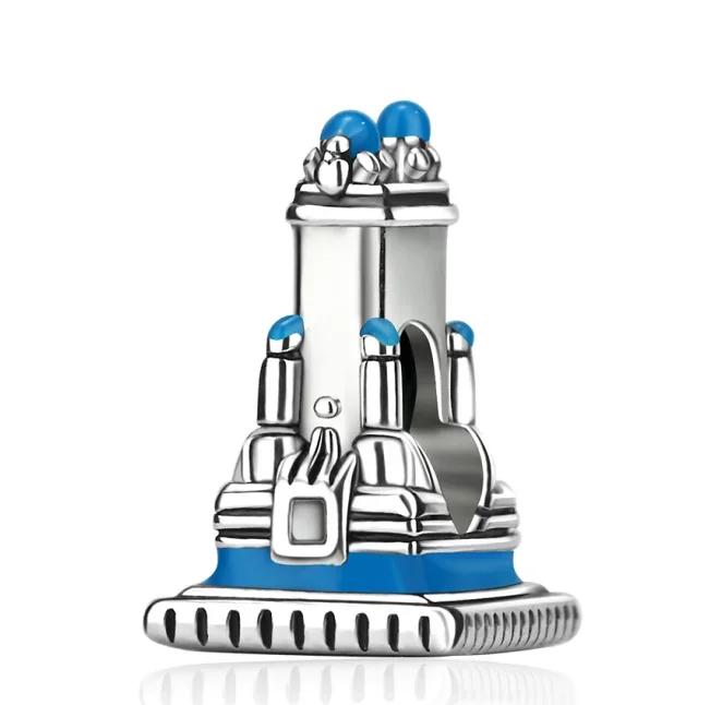 Copper Architecture Castle Tower Ferris Wheel Charms Fit Original Pendant Bracelets Necklace Women Diy Fine Jewelry