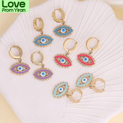 Bohemia Colorful Drop Oil Blue Turkish Evil Eye Earrings Women Fashion Unusual Ear Rings Jewelry Temperament Devil Eyes Earring
