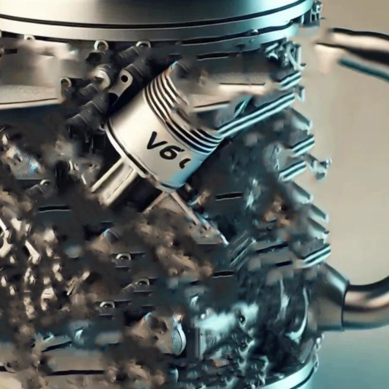 Engine V8 V6 Metal Cup Design Crafts Creative Resin Mug Handicraft Three-dimensional Cup Home Decoration Figurines Gift Ideas