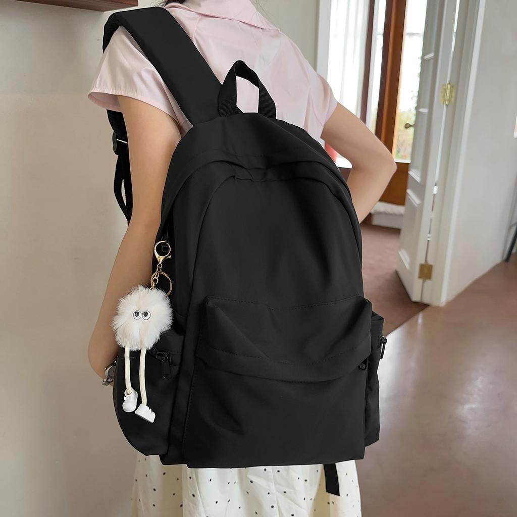 Schoolbag New School Bag Versatile Solid Color College Student Simple Mori Backpack Campus Large Capacity Commuter Computer Backpack