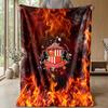 Sunderland Football Print Flannel Blanket, Soft Warm Lightweight Throw Blanket for Sofa Bed Camping