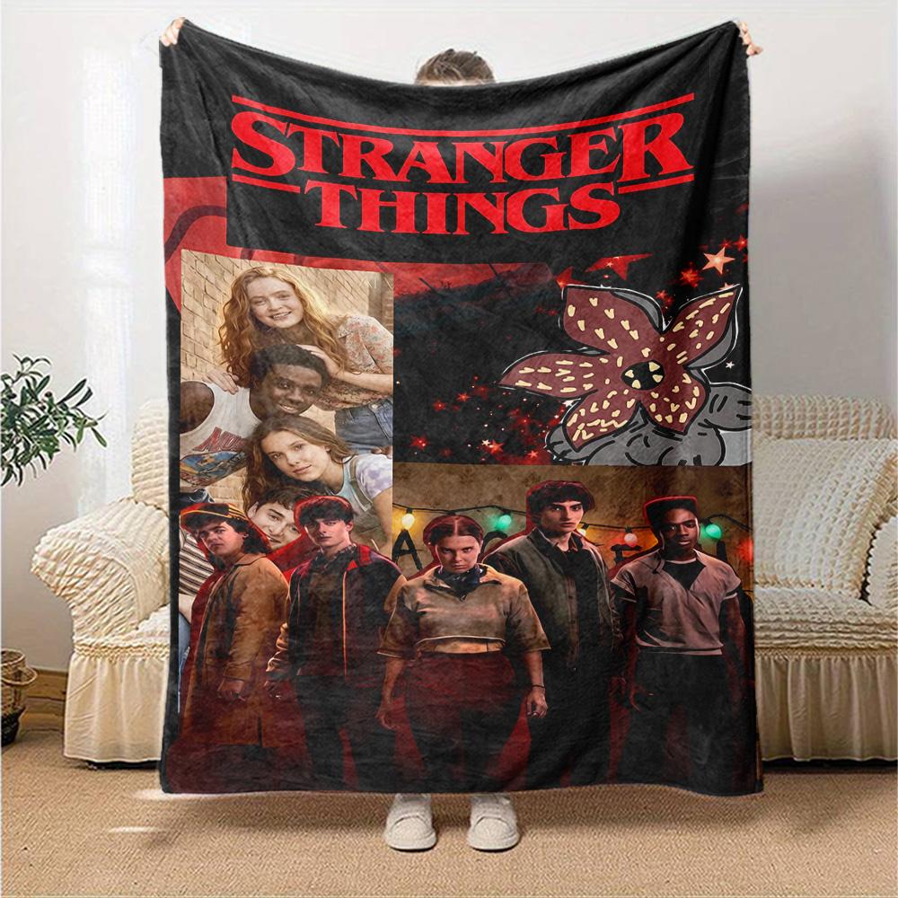 Stranger Things Blanket Warmthful Decor Suitable for Livingroom Office Chair Picnics for All Seasons Playful Design