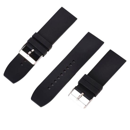 16mm - 28mm Waterproof Solid Soft Silicone Buckle Watch Strap Band Replacement