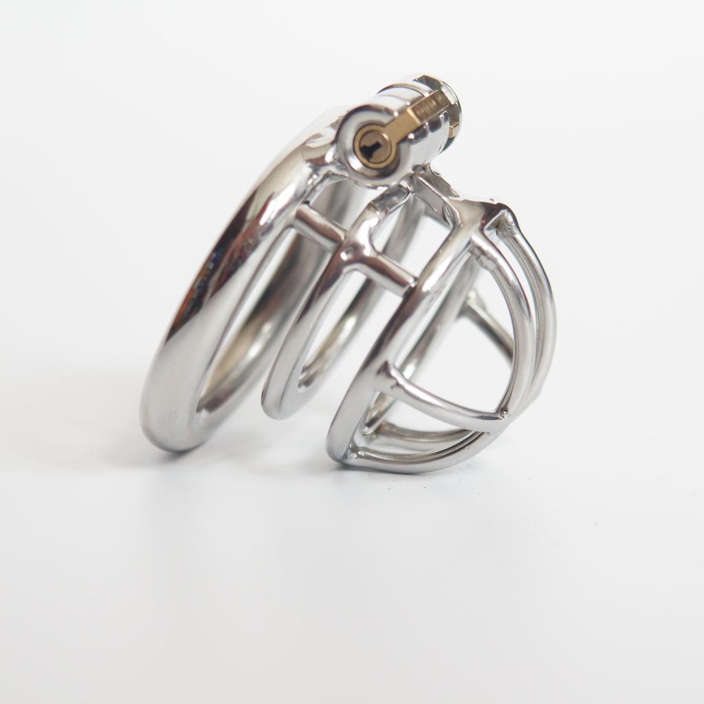 Dispositif ergonomique de chasteté masculine de serrure furtive d'acier inoxydable, Cage de coq, serrure de pénis, anneau de coq, ceinture de chasteté, S075