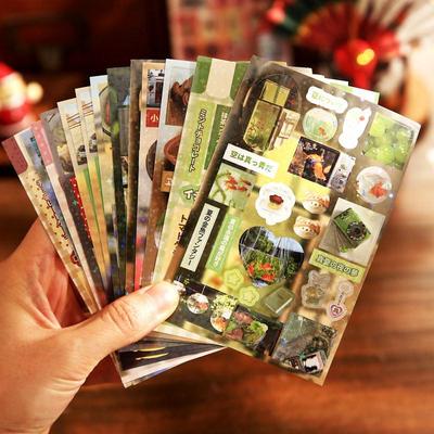 30 hárkov Kawaii Japonský štýl Showa Kuchyňa Dezert Trblietavý fóliový nálepkový knižka DIY Ručne vyrábaný Scrapbook Estetické písacie potreby