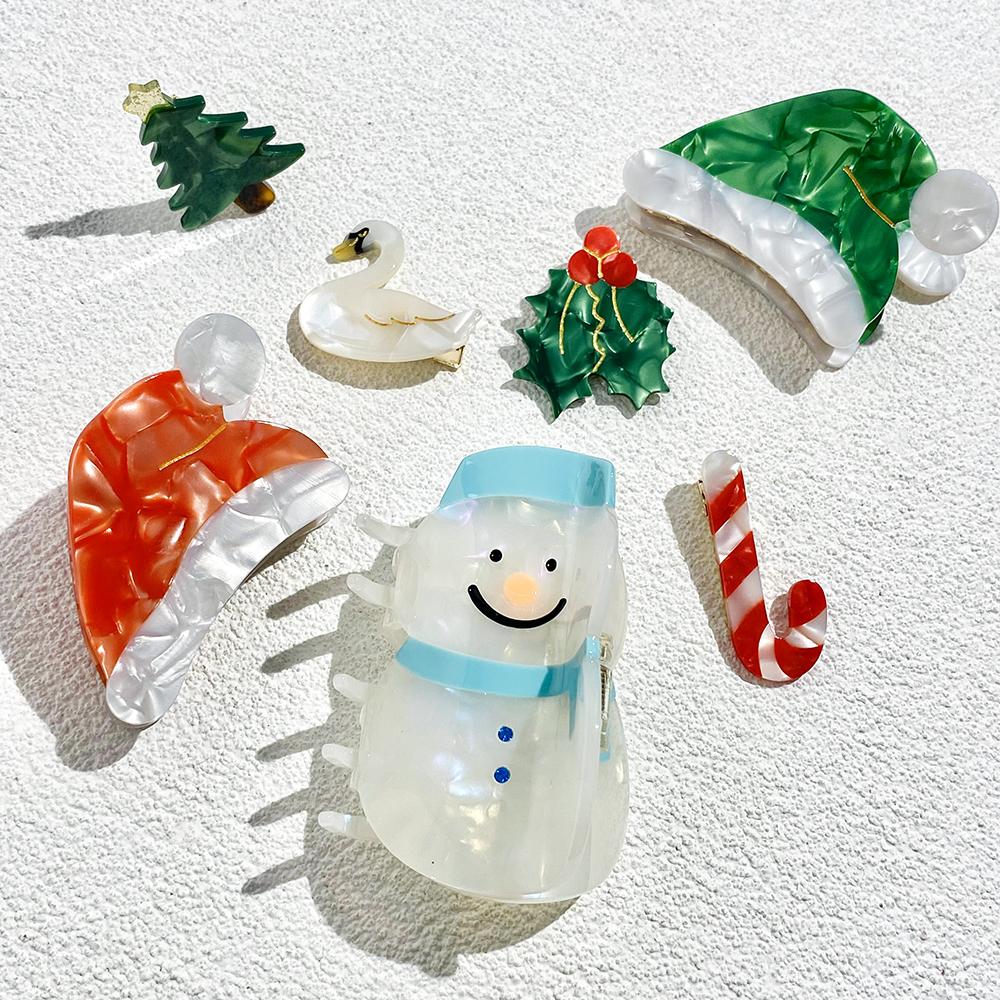 

Забавная Рождественская Елка Вишневый Снеговик Шпилька Подарки Акула Волосы Когти Зажимы Французский Захват Челки Головные Уборы Аксессуары Для Волос Для