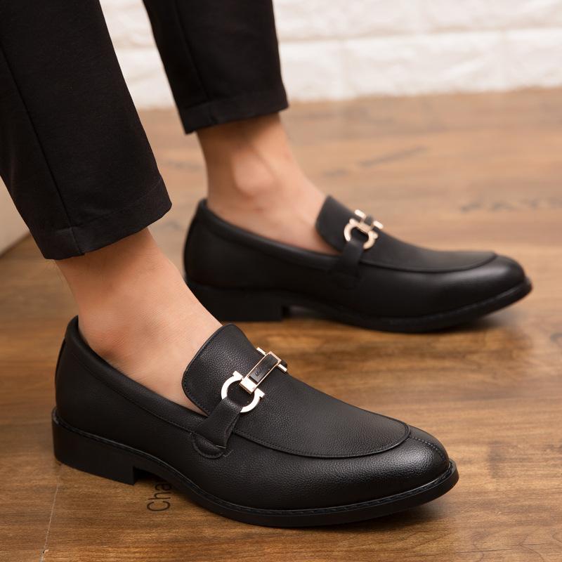 Men's Leather Shoes Casual Business Lazy Shoes Teen Versatile Retro British Pointed Small Leather Shoes