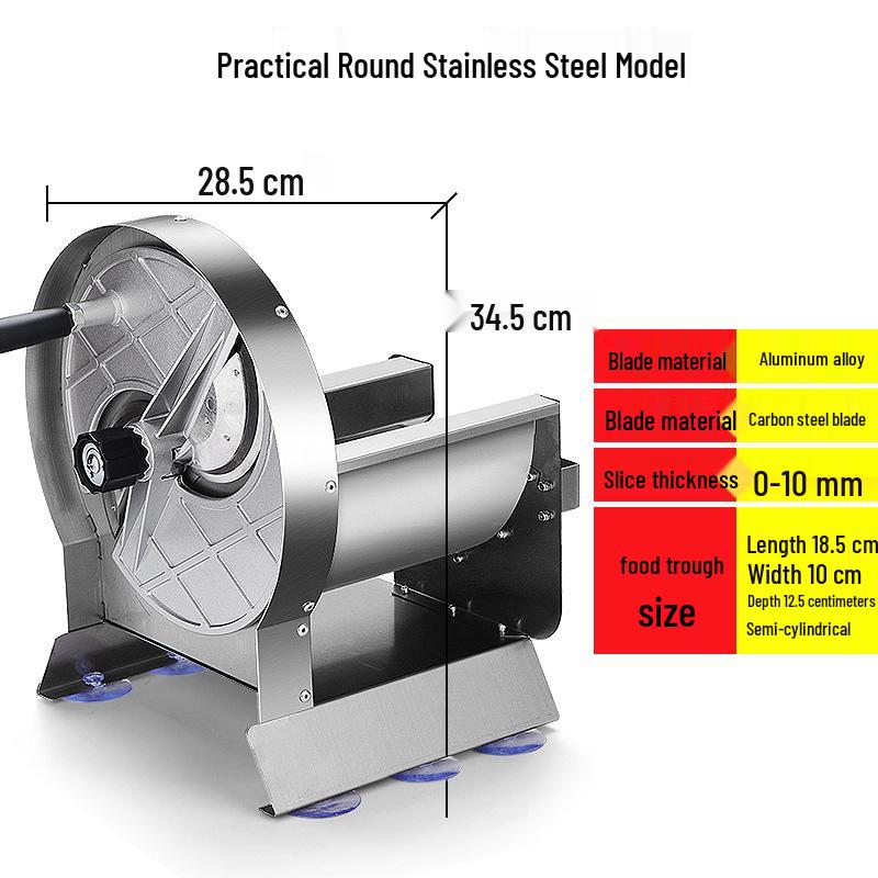 Stainless Steel Hand-Crank Slicer for Vegetables & Fruits