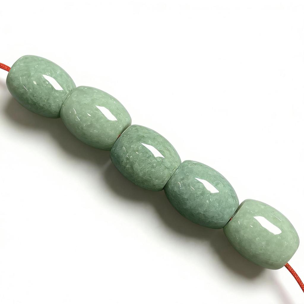 A-Grade Natural Green Jade Oval Loose Beads DIY Bracelet Spacer Jewelry Accessories
