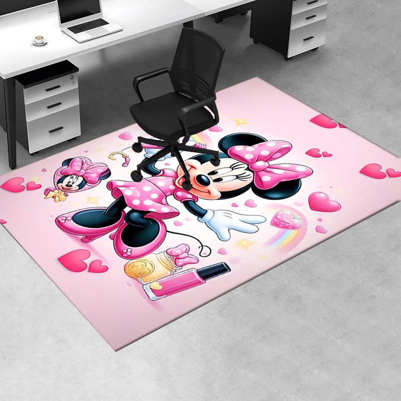 Office Carpet, Desk Mat, Gift for Home Decor, Cute Minnie Mouse Design, Soft and Non-Slip Rug for Room, Perfect for School or Home U